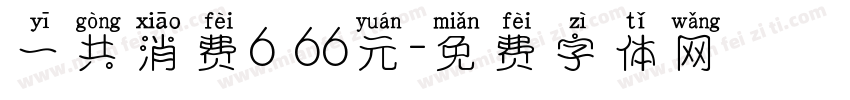 一共消费6 66元字体转换